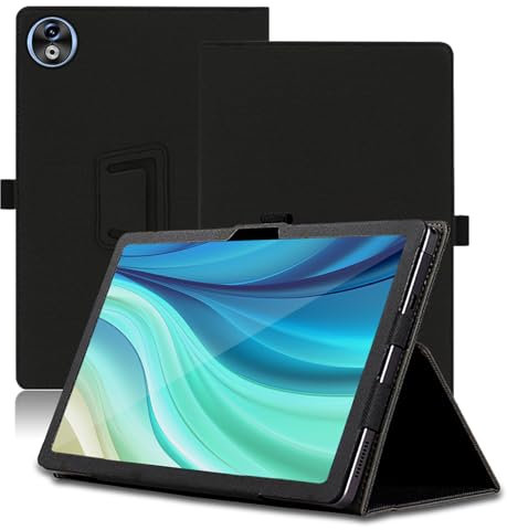Case for DOOGEE T40 Pro 12 inch, DOOGEE T40 Pro Tablet Case, Folding Stand Protective Cover with Pencil Holder and Wrist Strap, Full Protection. (Black)