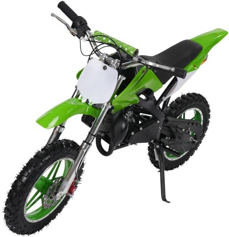 49cc 10inch Dirt Bike Dirtbike 2-Takt CrossBike Kinder-Motorrad Kinder Dirt Cross Pocket Enduro DirtBike Motocross Motorrad Motorbike für Kinder (Grün)