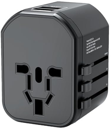 Adaptadores para viajes internacionales,Adaptadores británicos para viajes,Gadgets de viaje con adaptador internacional | Cargador internacional mundial con múltiples puertos de carga USB, c