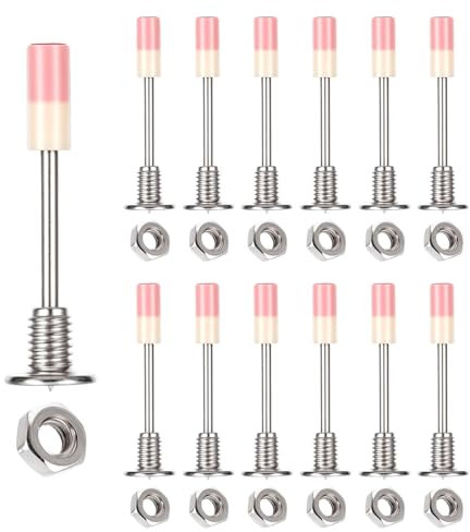 100 Stück Nägel für Betonwände und M8 Muttern Set für Nagelpistole, 7,3 mm Gehärtet Stahlnägel Set, Bolzenschussgerät, Durchdringende Betonnägel für Wände, Decken und Mehr (100, Silber)