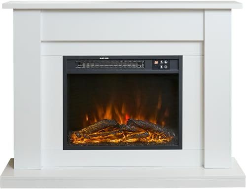 Sureflame Banbury Electric Fireplace Suite in White, 43 Inch