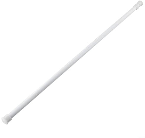 YJDOORPLAY Bastone per tenda estensibile a tensione, con molla telescopica, per finestre di bagno, cucina, armadio, bianco, 60-110 cm