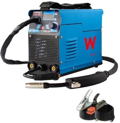 AWELCO Schweißgerät Inverter MIG MMA TIG 100 A 3 in 1 – Rutilelelektroden/Basic, Stromversorgung 230 V