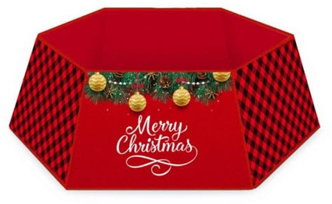 DAZZLEEX Anello in metallo per albero di Natale con fiocco di neve e Babbo Natale, decorazione per la casa per le vacanze, 60 x 80 x 25 cm (02)