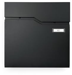 KTC- Home Premium Briefkasten Postlux 4.0 Schwarz - mit Namensschild - UV & Witterungsbeständig - Pulverbeschichtet