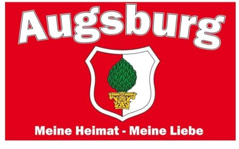 Fahne Augsburg - Meine Heimat Meine Liebe, 90x150 cm, Flagge, Banner, rot-grün-weiß, Fussball