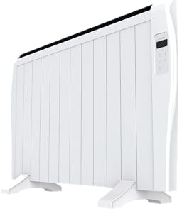 Radiador Emisor Térmico EVVO C12 Blanco, 2000W, hasta 26m2, Instalación Suelo o Pared, Google Home Alexa,12 elementos, Bloqueo infantil, Wifi, Control remoto,Temporizador