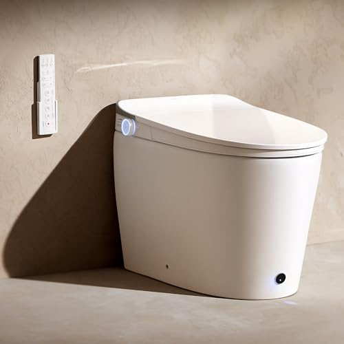 JOMOO Smart WC con bidet integrato, WC bidet monoblocco con sedile riscaldato, acqua calda, scarico automatico, asciugatrice, coperchio con apertura/chiusura automatica, WC integrato con bidet, Smart