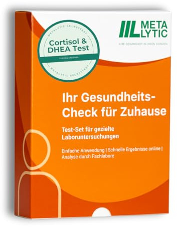 MetaLytic - Cortisol und DHEA Speicheltest | Stresshormon Analyse für Zuhause | nicht-invasiver Speicheltest | Cortisol im Tagesprofil (3 Messungen) | vollwertiger Labortest