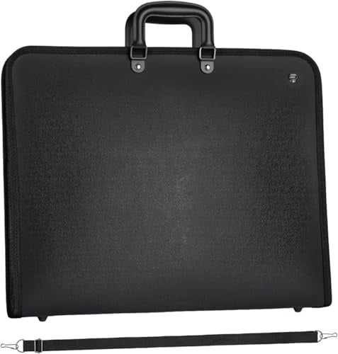 JF HOME BLISS A3 Art Portfolio Case with Shoulder Strap, Weather-Resistant Artist Portfolio Carrying Case for Students, Art Presentation Storage Folder Bag for Sketch Drawing Painting Boards