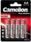 Camelion Plus LR06 Blister de 4 Piles Alcalines AA Rouge