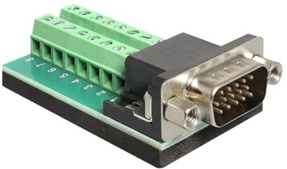 Delock 65424 VGA Adapter [1x VGA-Stecker - 1x Schraubklemmen] Schwarz 0.00m