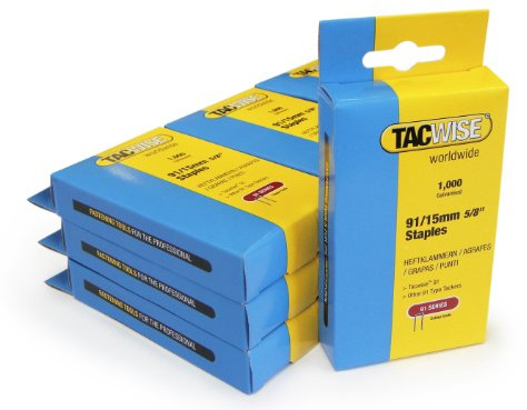 Tacwise 1196 Stainless Steel Narrow Crown Staples, Type 91 / 15 mm, 10,000 | Divergent Point, Pack of 10,000 Staples