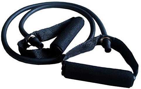 Toweter Pilates Fitness-Tube Elastica di Resistenza per Fitness con Maniglie (Nero)