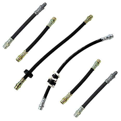 BESTPRICE 2x Bremsschlauch vorne Länge 355mm, 4x Bremsschlauch hinten Länge 185mm Kompatibel mit VW TRANSPORTER T4