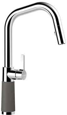 SCHOCK Küchenarmatur SC-530 Silverstone – Hochdruck Armatur CRISTADUR mit ausziehbarer Schlauch-Brause und Standard Norm-Anschlüssen