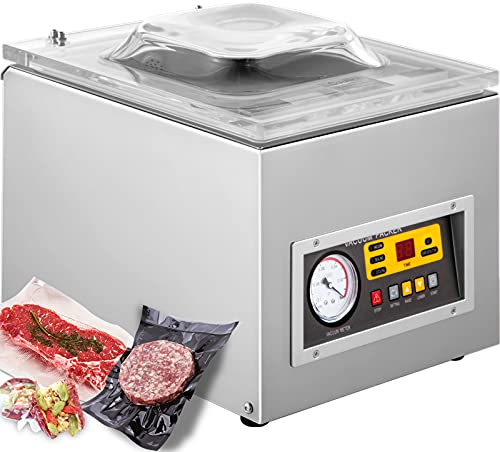BuoQua Machine d'emballage sous vide alimentaire modèle DZ-260S 220V 120W Machine de scellage par induction de puissance, scellant sous vide électrique en acier inoxydable pour sucer les aliments