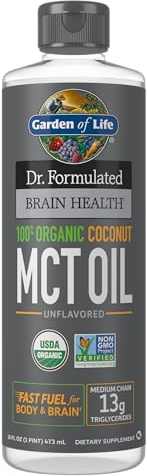 Garden of Life - Dr. Formulated Brain Health 100% Organic Coconut MCT Oil Unflavored - 16 fl. oz.