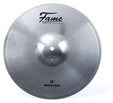 Fame Reflex Crash 14 Becken, Hochwertige Messing-Legierung, Robuste Konstruktion, Obertonreicher Klang, Vielschichtiges Frequenzspektrum, Perfektes Preis-Leistungs-Verhältnis, Silver Brilliant