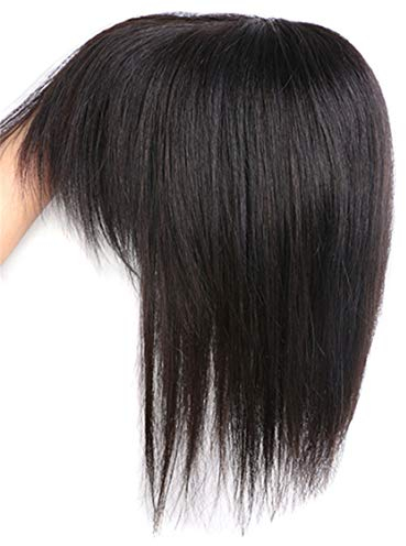Susanki Haarclips aus Echthaar mit Pony, für Frauen mit dünner werdendem und grauem Haar, 20,3 cm, Dunkelbraun