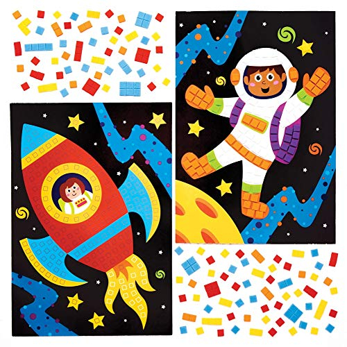 Baker Ross AW910 Solar System Mosaic Kits, Arts and Crafts for Kids (Pack of 4), Paper,Paper