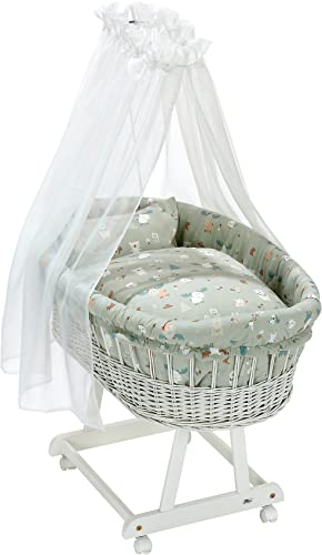 Alvi Himmelset für Stubenwagen Birthe 3tlg. Baby Baby Forest 80x80 cm | 411610210