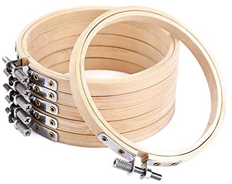 Zasiene 6 Stück Embroidery Hoop Stickrahmen 20 cm Kreuzstich Rahmen Bambus Hoops Stickrahmen Ring für Nähen Handwerk Stickzubehör
