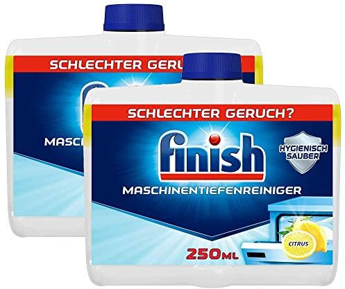 Finish Citrus Machine Deep Cleaner - Liquid Machine Cleaner Against Limescale and Grease for a Clean Dishwasher - Duo Pack (2 x 250ml)