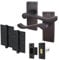 EAI Black Victorian Scroll Door Handle Latch Set | 1 Pair of Matt Black Internal Lever Latch Handles on Backplate with Hinges (76mm) & Latch (64mm)