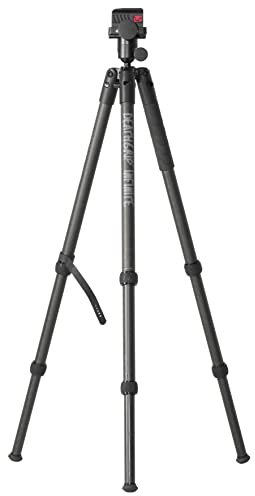 BOG DeathGrip Infinite Kohlefaser-Stativ mit robuster Konstruktion, 360-Grad-Kugelkopf, Arca-Swiss-Befestigungssystem und Optikplatte für Jagd, Schießen, Gläser, und im Freien