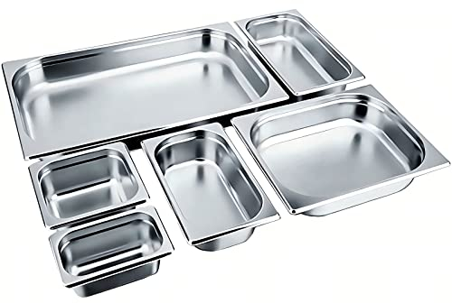 Konzept 11 - GN Behälter (GN 1/4, Höhe 150 mm) Edelstahl Warmbehälter 4 Liter, Pizza Zutatenbehälter, Gastro Behälter verschiedene Größen und Höhen, Gastro Normschale, Gastronorm Behälter