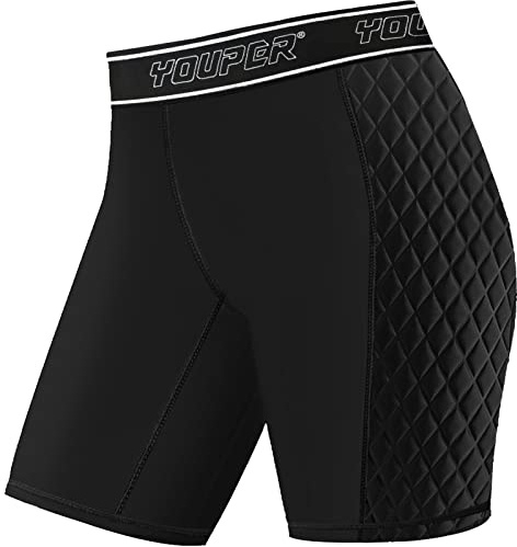 Youper Youth Girls Classic Compression Softball Sliding Shorts, Padded Softball Sliders