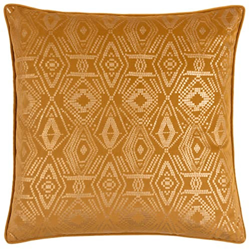 Paoletti Tayanna Polyester Filled Cushion, Mustard, Square