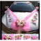 SHTGOI Nœud en organza pour voiture - Guirlande de voiture de mariée - Décoration de voiture de mariage - Décoration florale pour poignée de porte - Rose