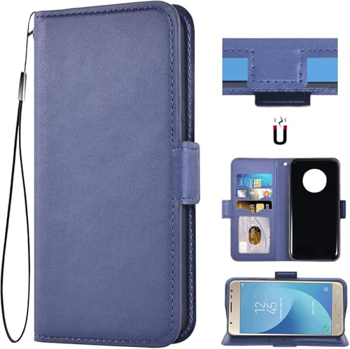 Auotu PU Leder Flip Brieftasche Handyhülle Lederhülle Cover Tasche Case Hülle Etui für Gigaset GX6 / GX6 Pro Smartphone (Blau)