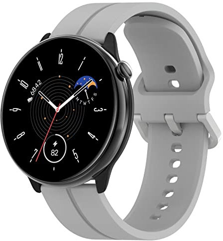 FTRONGRT 22mm Cinturino Compatibile con Huawei Watch Buds, Silicone Cinturino di Ricambio Compatibile con Huawei Watch Buds——Grigio Chiaro