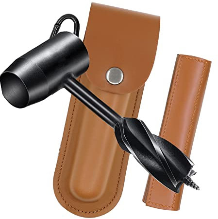 Nick & S Juvyig Bushcraft - Foret à bois - Foret hélicoïdal manuel - Foret à main Scotch Eye - Outils de survie (marron)