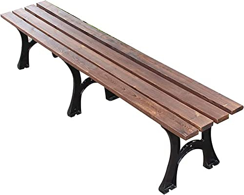 Parkbank, rustikaler Stil, Outdoor-Gartenbank, korrosionsbeständige Holzgussaluminiumbeine, Freizeitsitz, für Terrasse, Terrasse, Hinterhof, Veranda, Balkon