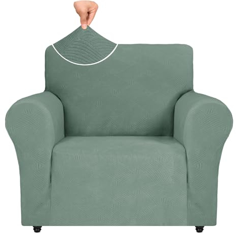 Ystyle Sesselbezug Stretch, Sessel Überzug, Sofabezug 1 Sitzer, Sofaschoner rutschfest, Sofa Überzug, Elastisch Couch Überzug Mit Armlehnen, Sofa Cover Sofahusse Sesselhusse, Hellgrün