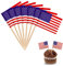YXHZVON 100 PCS Banderas de Palillos de Dientes de Estados Unidos, Bandera de Palillo de Cóctel Mini Bandera para Fiesta Pastel Sándwiches Pub Frutas Decoración del Evento Real