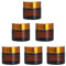 6 Pack, 2 oz 60g Amber Glass Cream Jars with Gold Lids,Empty Round Refillable Cosmetic Containers Travel Jars for Cosmetics,Body Butter,Scrubs,Face Cream Lotion,Ointments,Spice