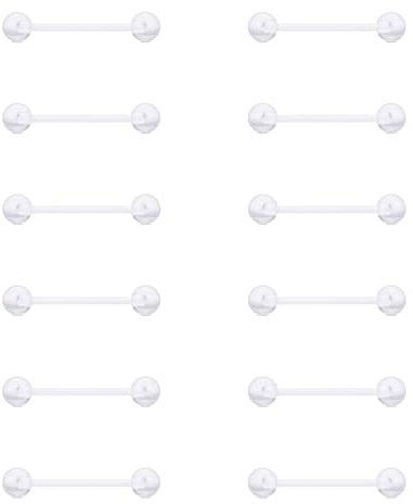 Gojewen Plastik Zungenpiercing Brustwarzenpiercing 1,6mm Flexibel Kunststoff Piercing Zunge Brustwarze Acryl 14mm