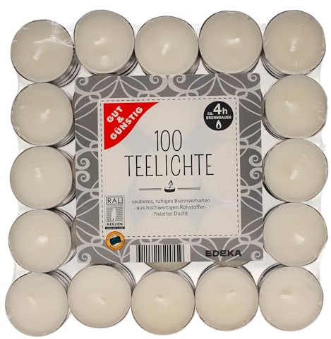 Gut & Günstig Teelichte 100 Stück, 8er Pack (8 x 100 Stück)