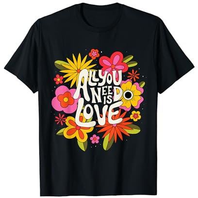 The Beatles - All You Need Is Love Retro Flowers T-Shirt