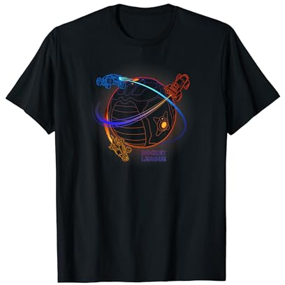 Rocket League Boost Rund um den Ball T-Shirt, Schwarz, S, Unisex, Klassische Passform, Kurzarm, Pullover, Cartoon, Sport, Gaming-Fans, Fußballfans, E-Sport, Offiziell Lizenziertes Merchandise