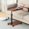YUTVCZO Beistelltisch c Form Höhenverstellbar mit Rollen, 360° Rotierend Couch Beistelltisch Holz Sofatisch, Mobiler Klein Beistelltisch für Sofa Bett, Modern Couchtisch für Wohnzimmer (Square)
