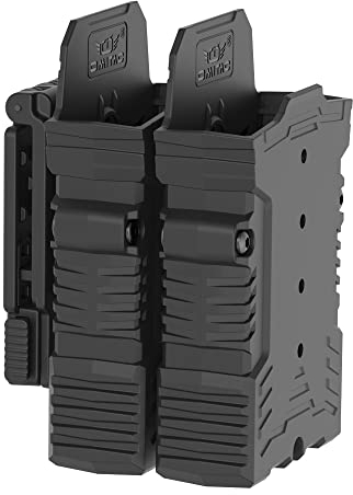 AR15 Magazintasche, doppelte Magazintasche für AR-15 / M16 / M4, Magazinhalter für 5,56 mm Gewehr außen am Gürtel mit Trageschlaufe