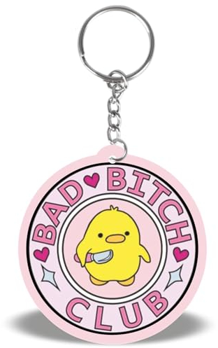 Schlüsselanhänger mit BAD BITCH CLUB Motiv, für Auto, Motorrad, Schlüssel Anhänger als Geschenk für Männer und Frauen