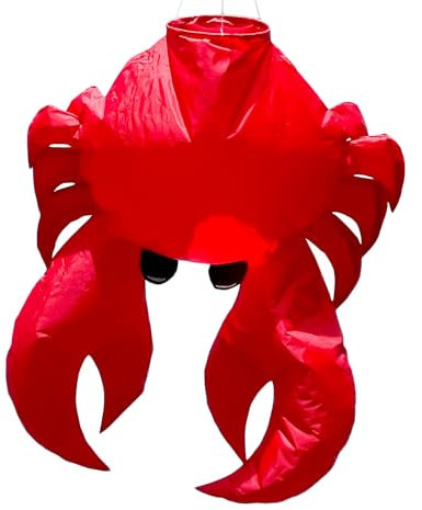 In the Breeze 5230 – Crab Big Breeze Windsack™ – Großer 3D-Strandwindsack für Höfe, Gärten, Terrassen