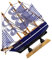 DRESSOOS Nautical Adventure Party Decorations Sail Boat Cake Topper for Novel Graduation Cake